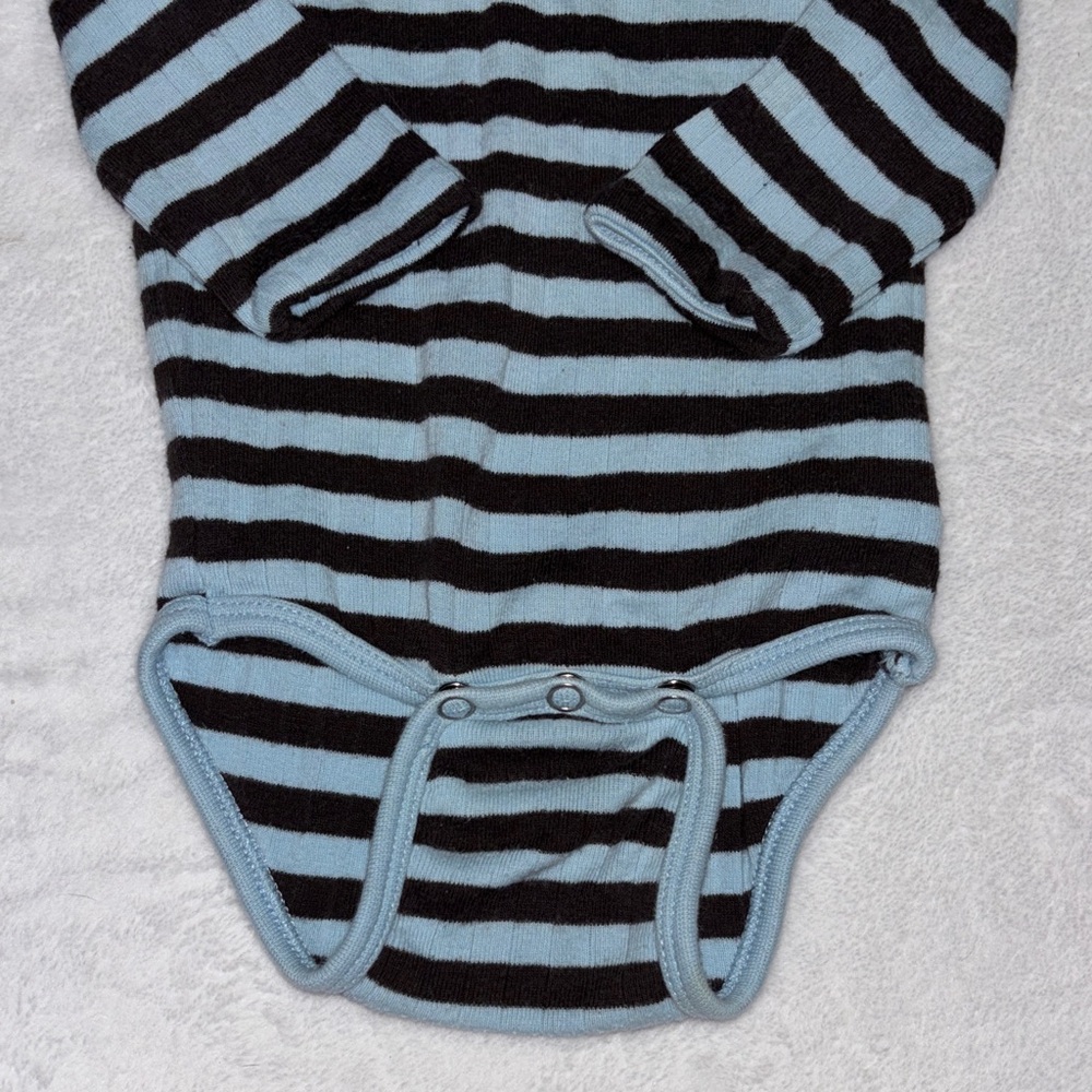 (3 for $10) me too Striped Blue One Piece bodysuit - Picture 4 of 6
